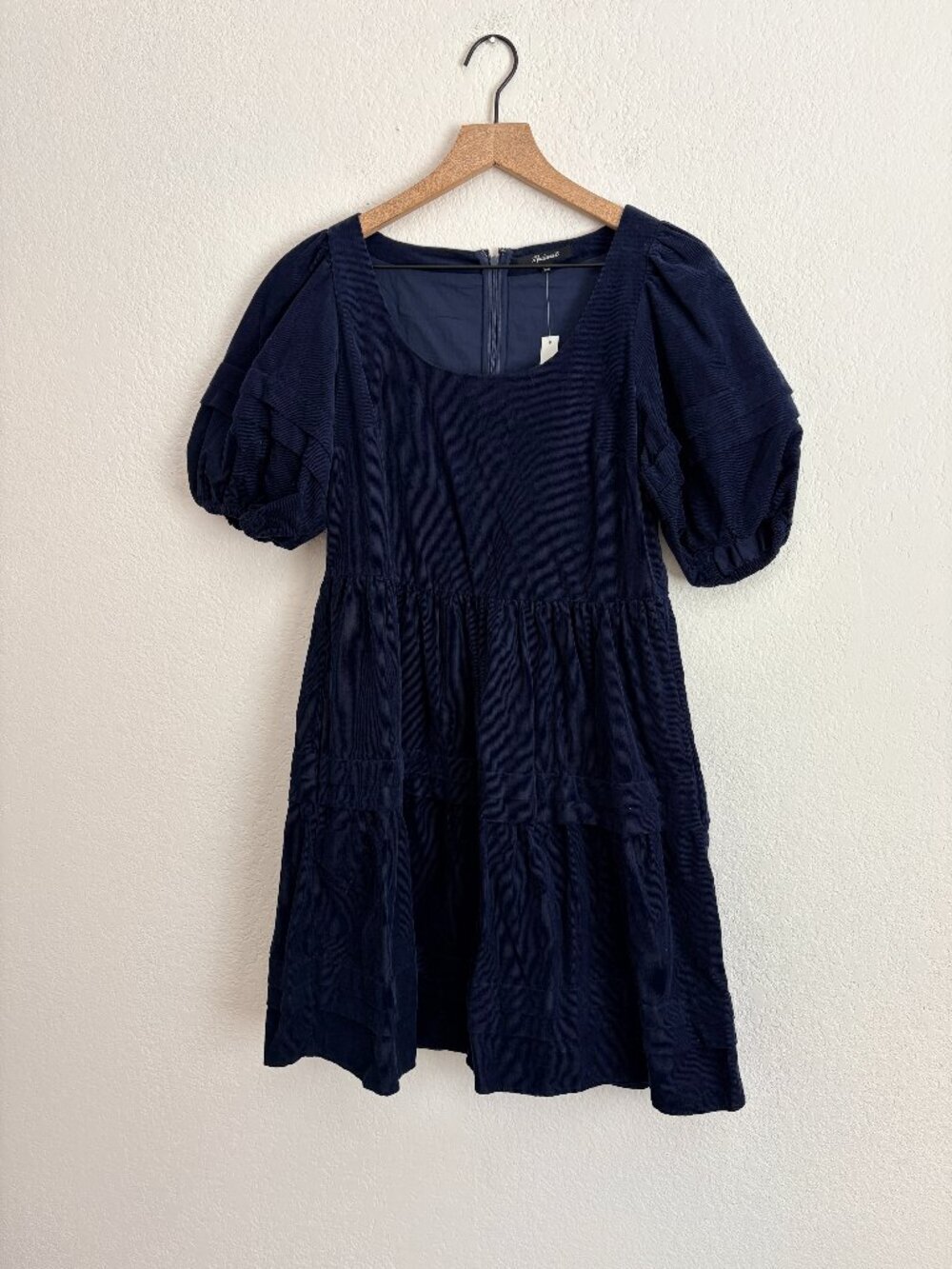NWT Madewell Corduroy Tiered Mini Dress - Picture 3 of 9